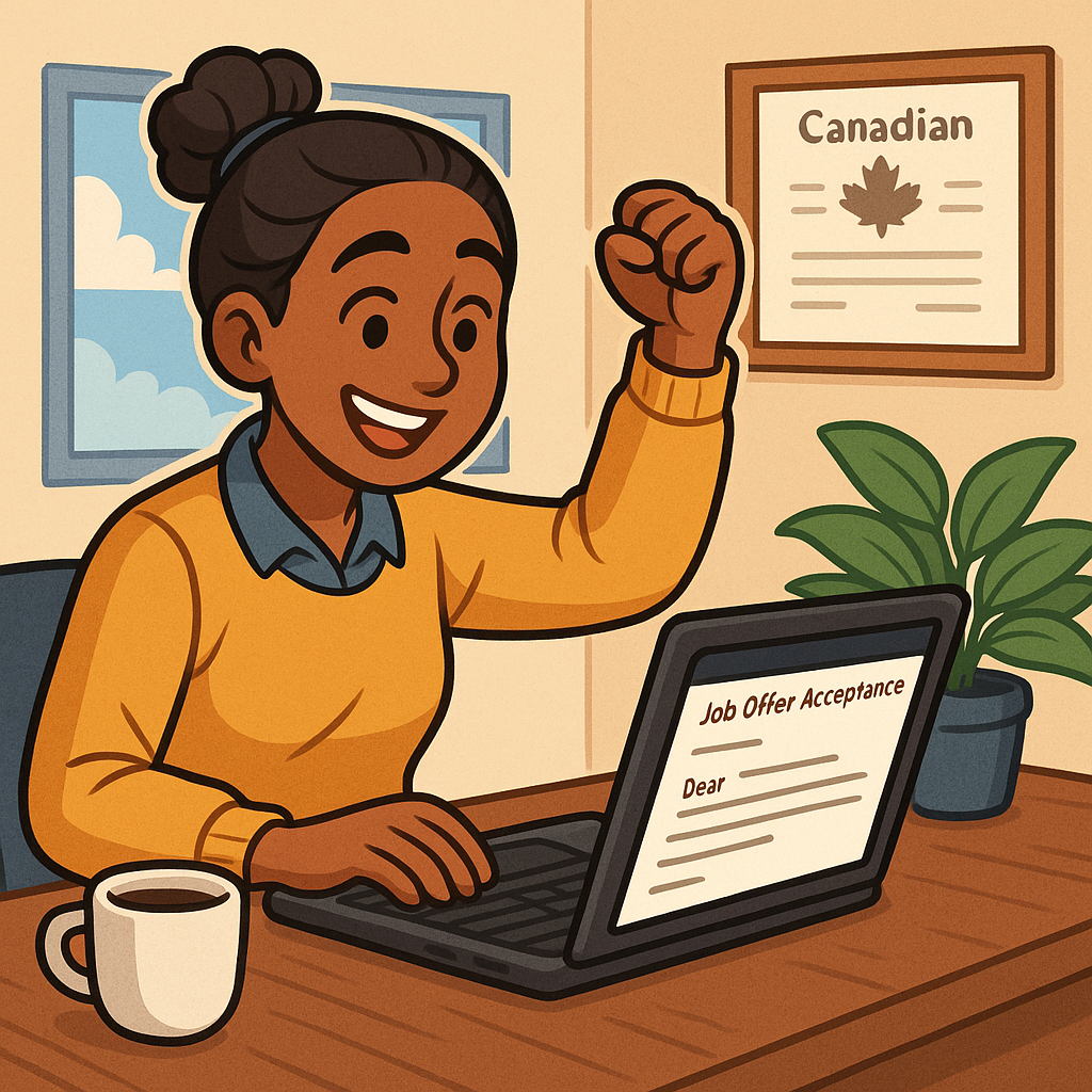 Canadian Job Offer Acceptance Email Template for Immigrants